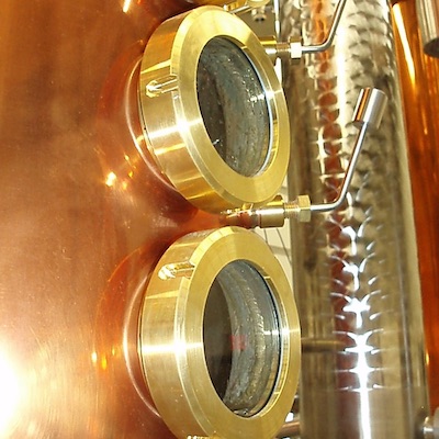 Copper distillation column sight glasses