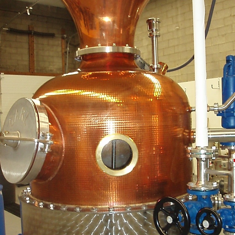 Copper pot still at the Premium Bottlers production facility